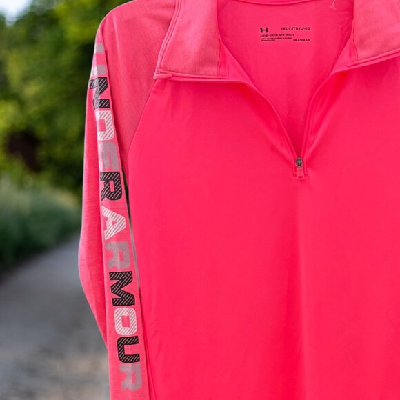 Under Armour Heatgear Hot Pink Long Sleeve Athletic Performance Top - Picture 5 of 9